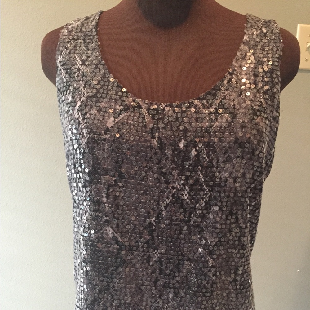 Kenneth Cole Sequins Sleeveless Blouse